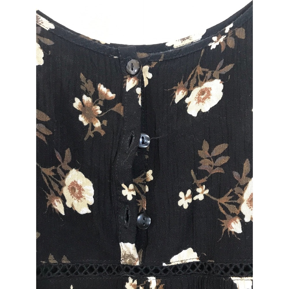 KENDALL + KYLIE black floral long sleeve shirt - Picture 3 of 5